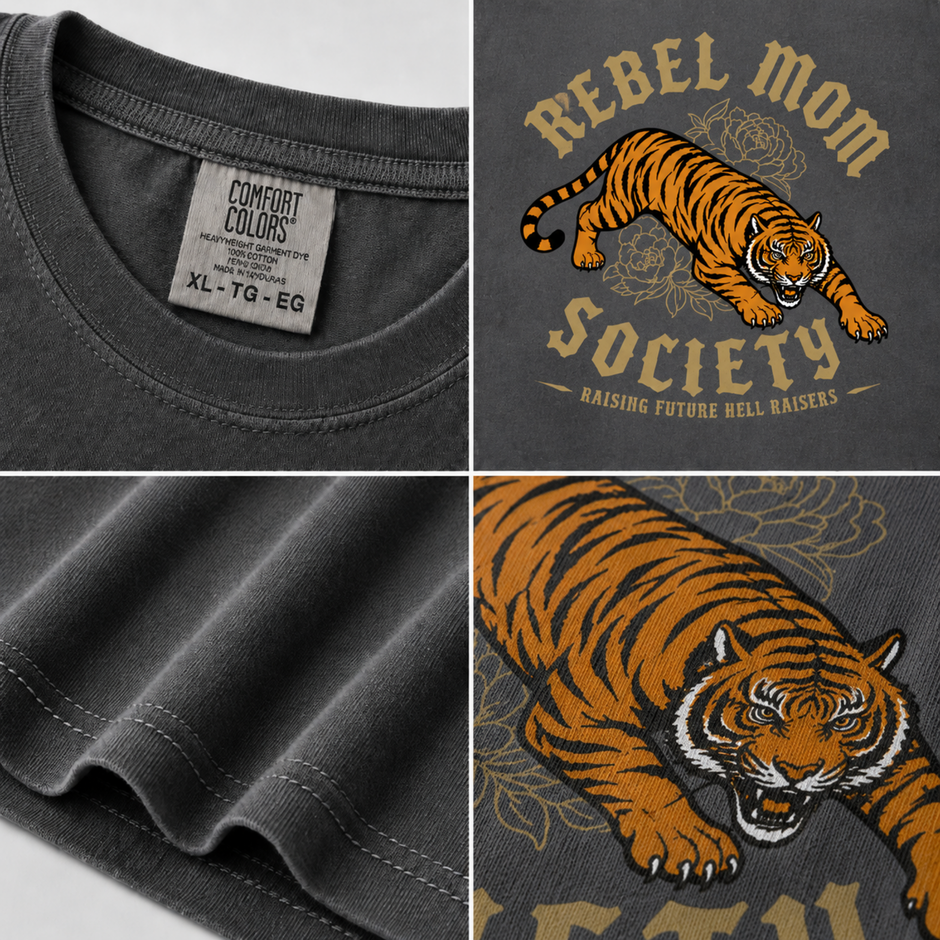 Rebel Mom Tiger Graphic Shirt