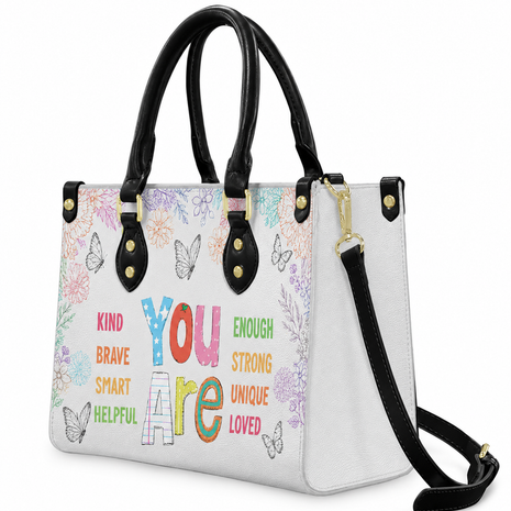 You Are Enough Inspirational Leather Handbag