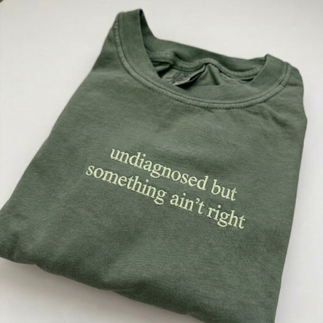 Embroidered Undiagnosed But Something Ain't Right T-shirt