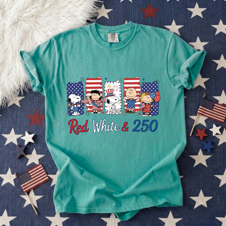 Red White and 250 Anniversary T-shirt