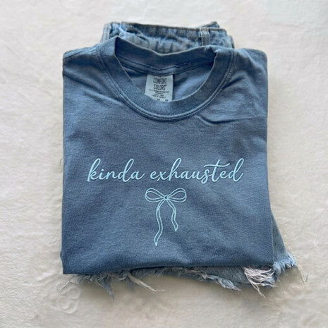 Embroidered Kinda Exhausted T-shirt