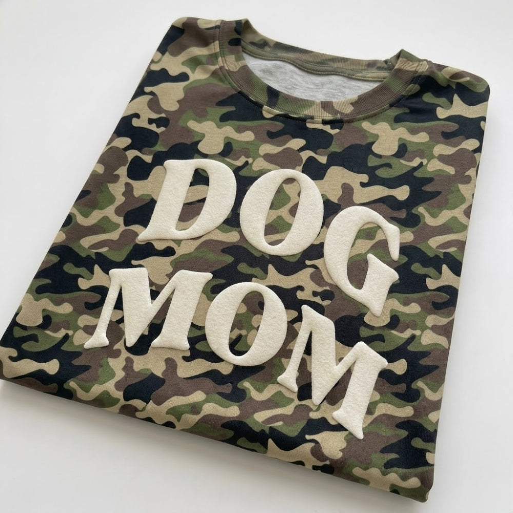 PUFF 'Dog Mom' Camo T-shirt