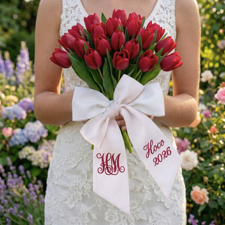 Personalized Embroidered Prom Bouquet Sash