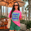 Striped Neon Coquette Everyday I'm Motherin' T-shirt