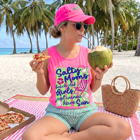 Coquette Salty Moms Beach Club Tank Top