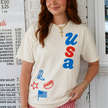 USA Doodles Graphic T-Shirt