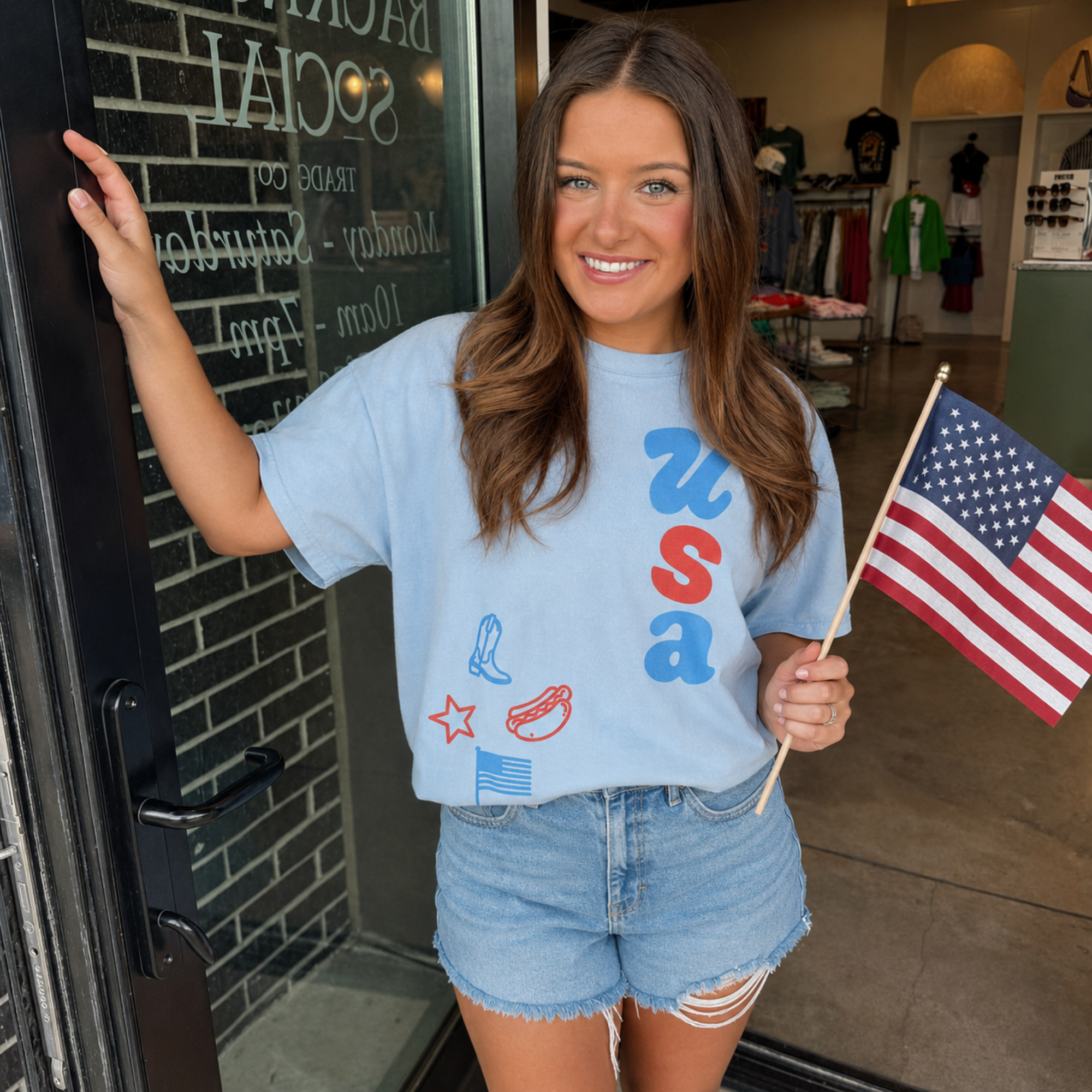 USA Doodles Graphic T-Shirt