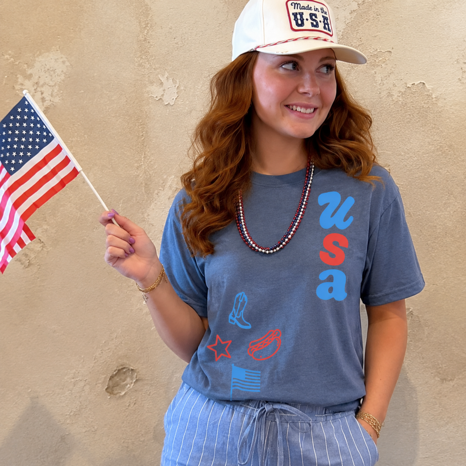 USA Doodles Graphic T-Shirt