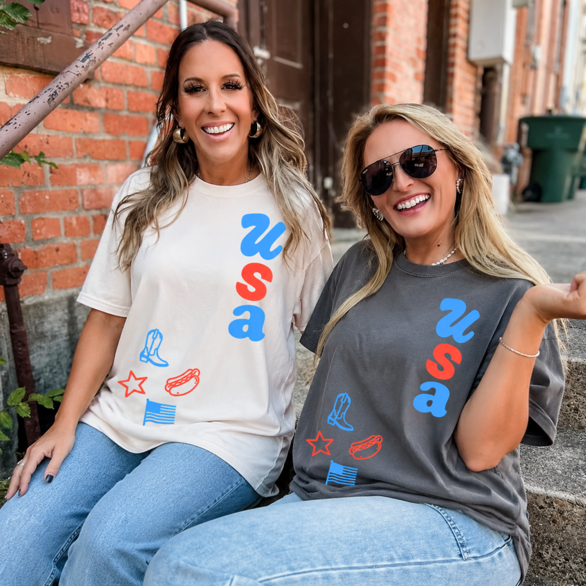 USA Doodles Graphic T-Shirt