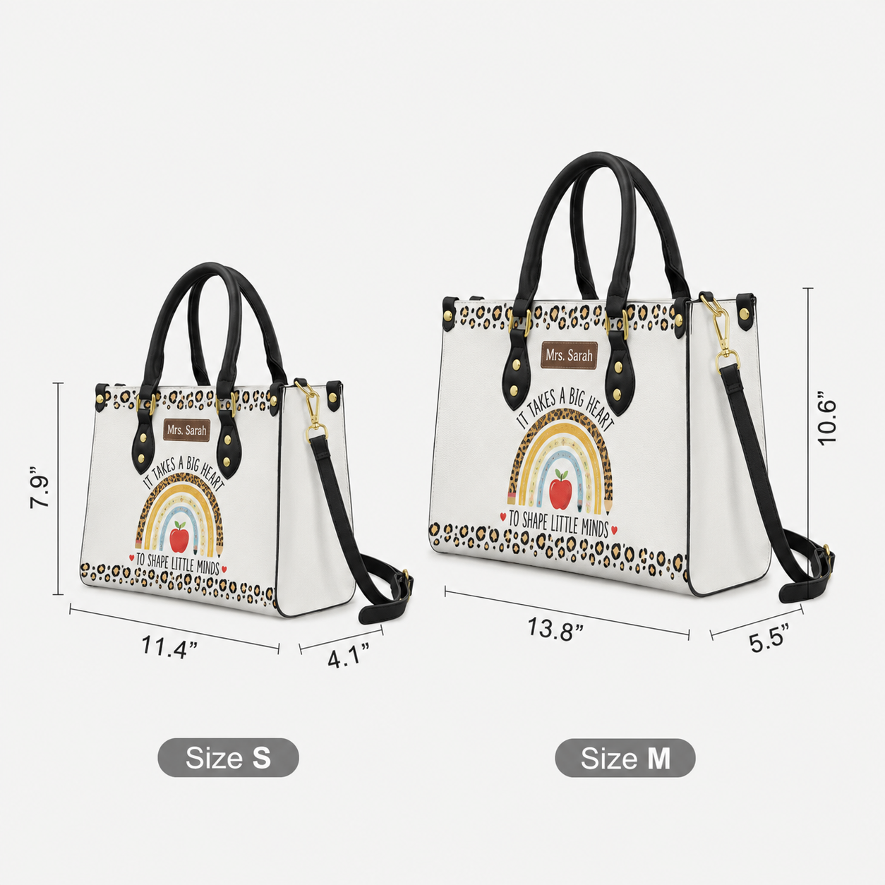 Personalized It Takes A Big Heart Teacher Handbag