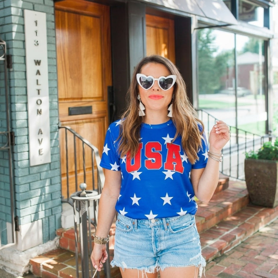 All Over Print USA Star T-shirt