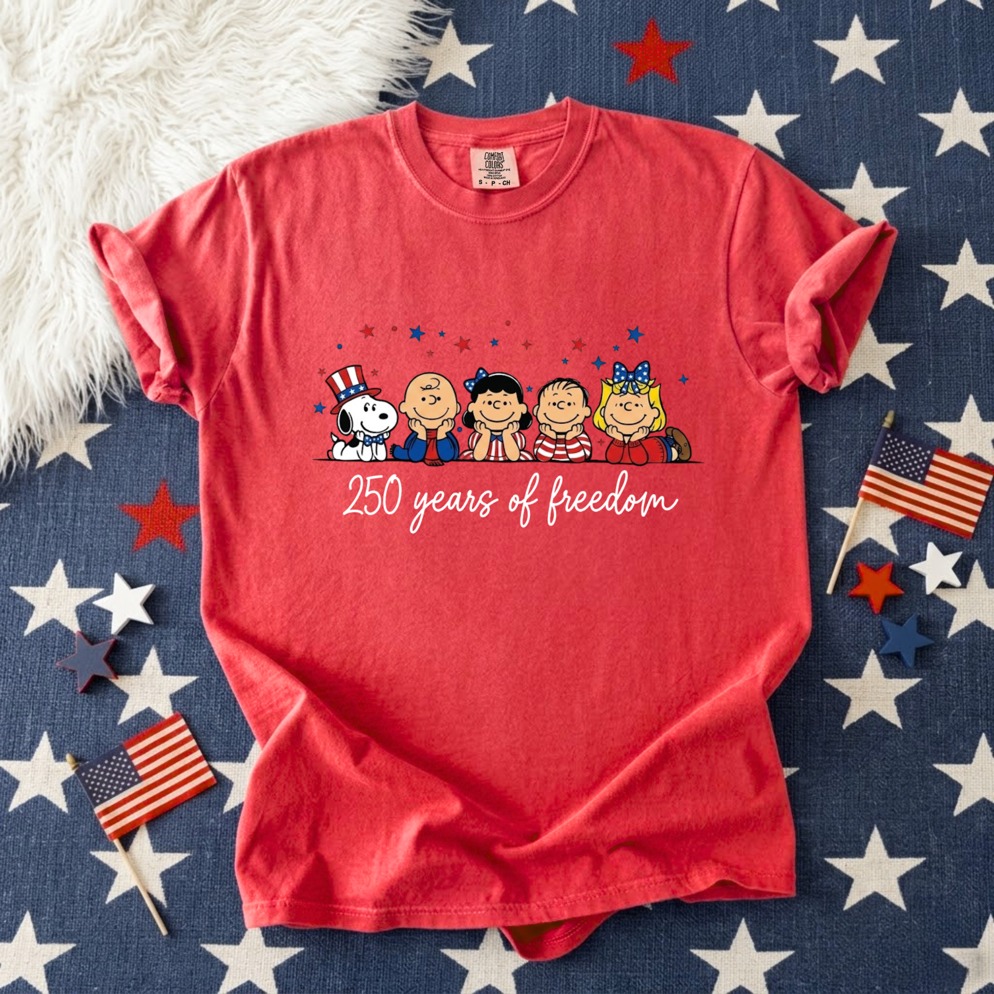 Puppy Patriotic Cartoon 250 Years T-shirt