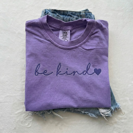 Embroidered Be Kind Comfort Colors T-shirt