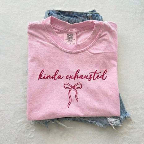 Embroidered Kinda Exhausted T-shirt