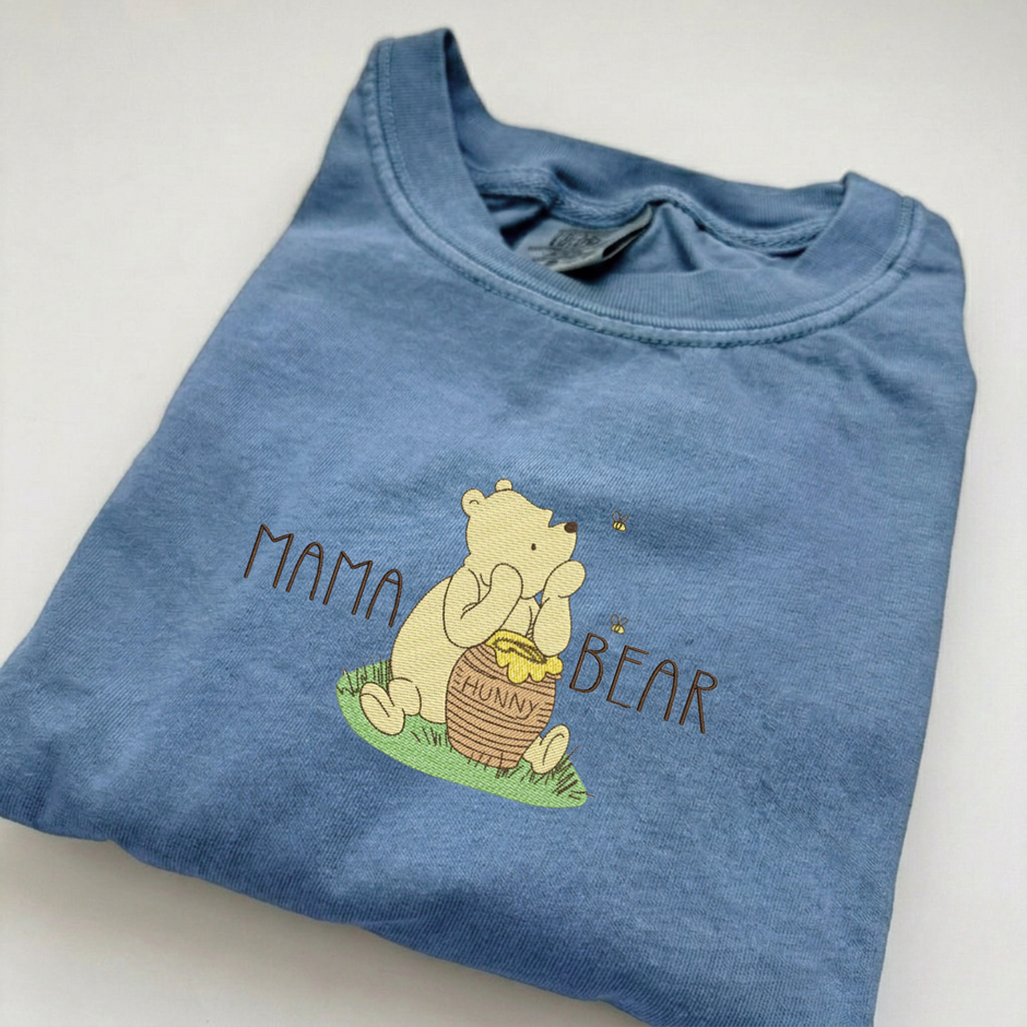 Embroidered Bear Honey Mama T-shirt