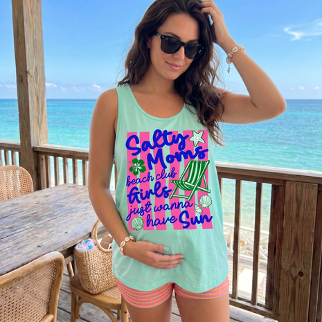 Coquette Salty Moms Beach Club Tank Top