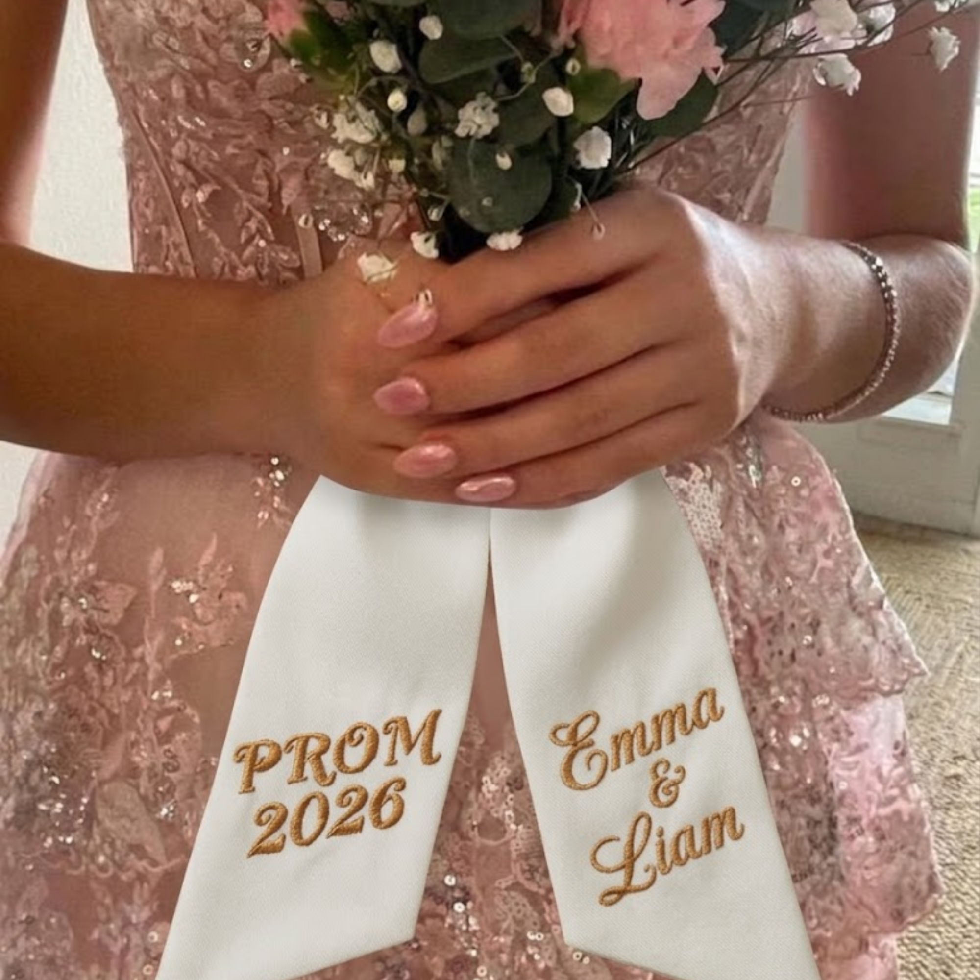 Personalized Name Prom 2026 Bouquet Sash
