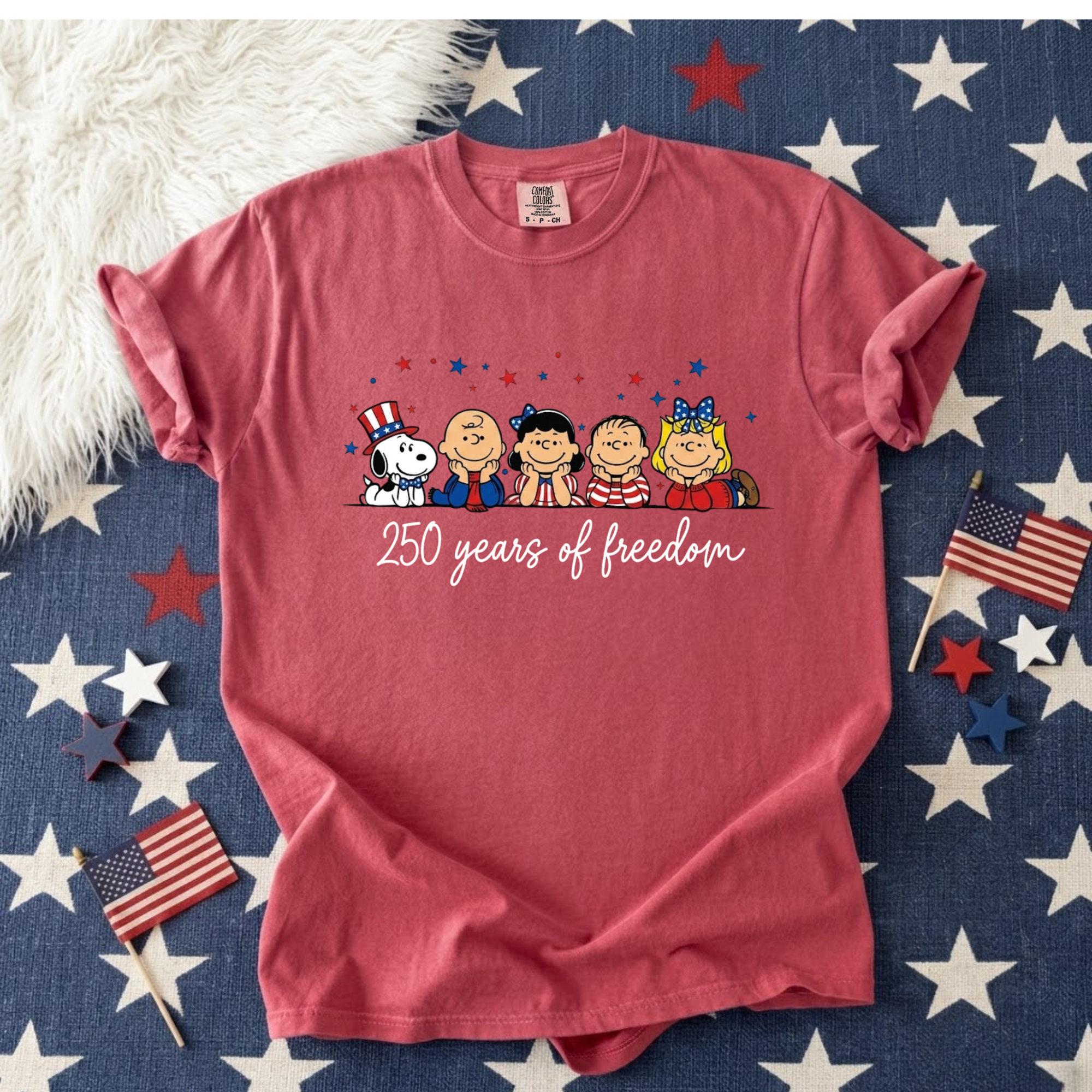 Puppy Patriotic Cartoon 250 Years T-shirt