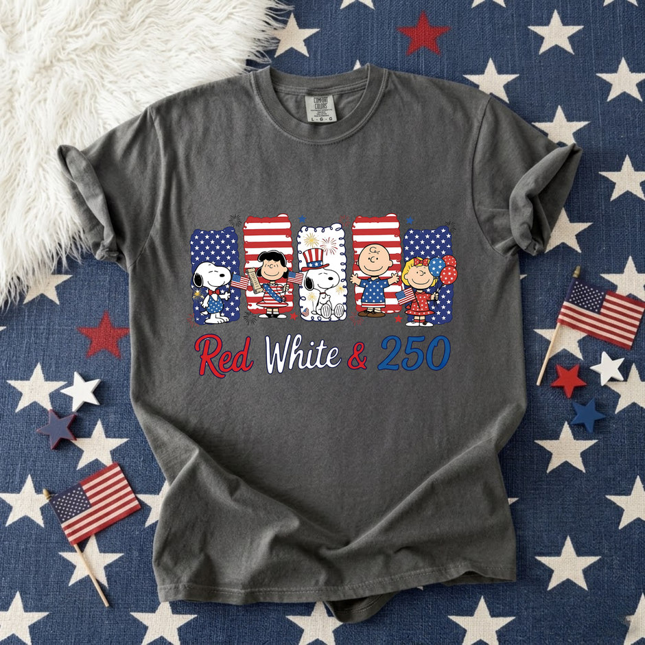 Red White and 250 Anniversary T-shirt