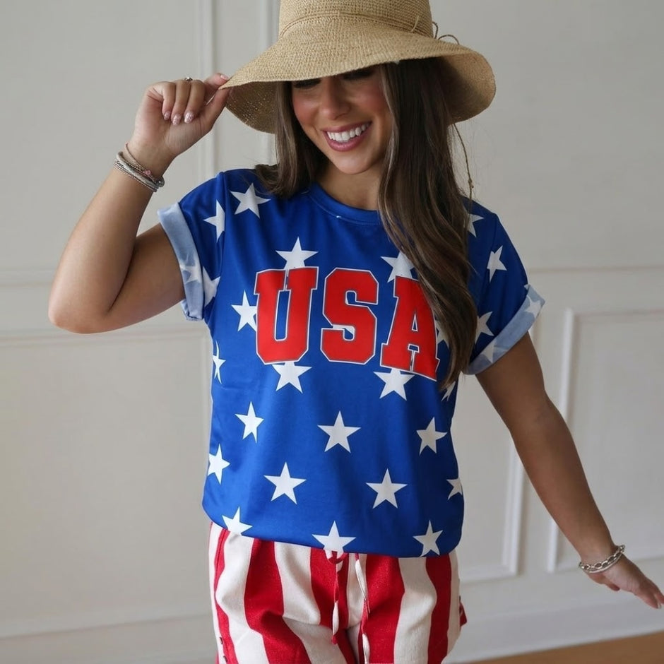All Over Print USA Star T-shirt