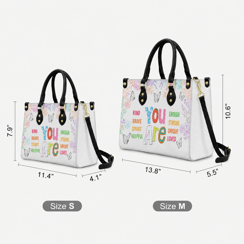 You Are Enough Inspirational Leather Handbag