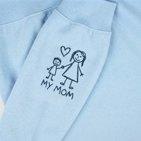 Personalized Handwriting Embroidered Sleeve Sweatshirt