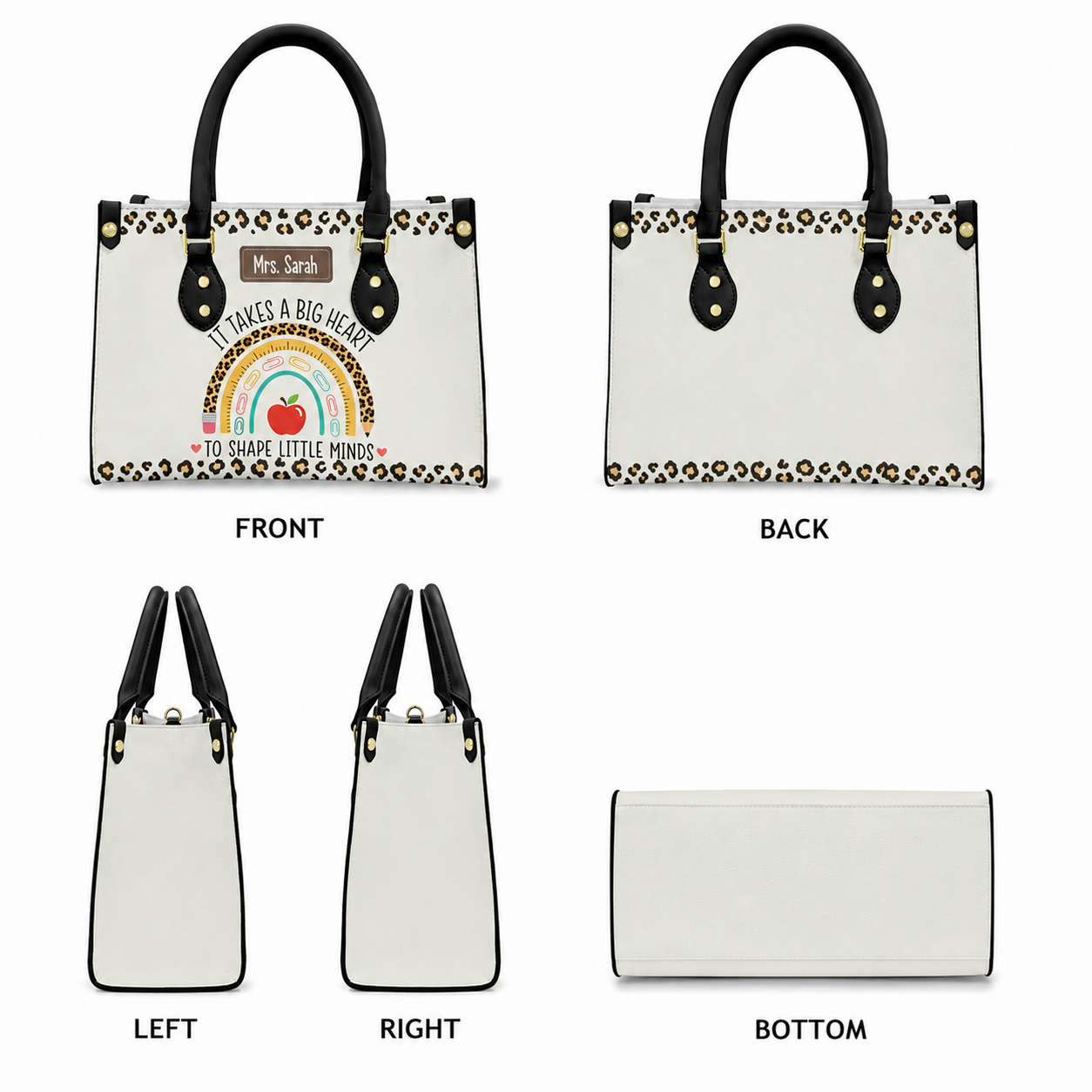 Personalized It Takes A Big Heart Teacher Handbag
