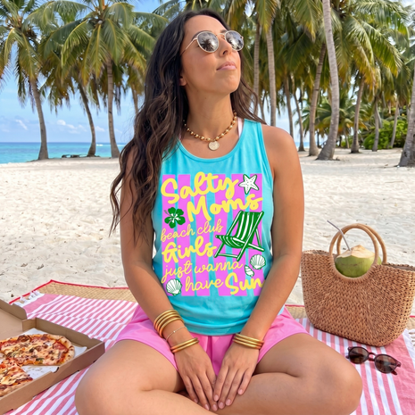 Coquette Salty Moms Beach Club Tank Top
