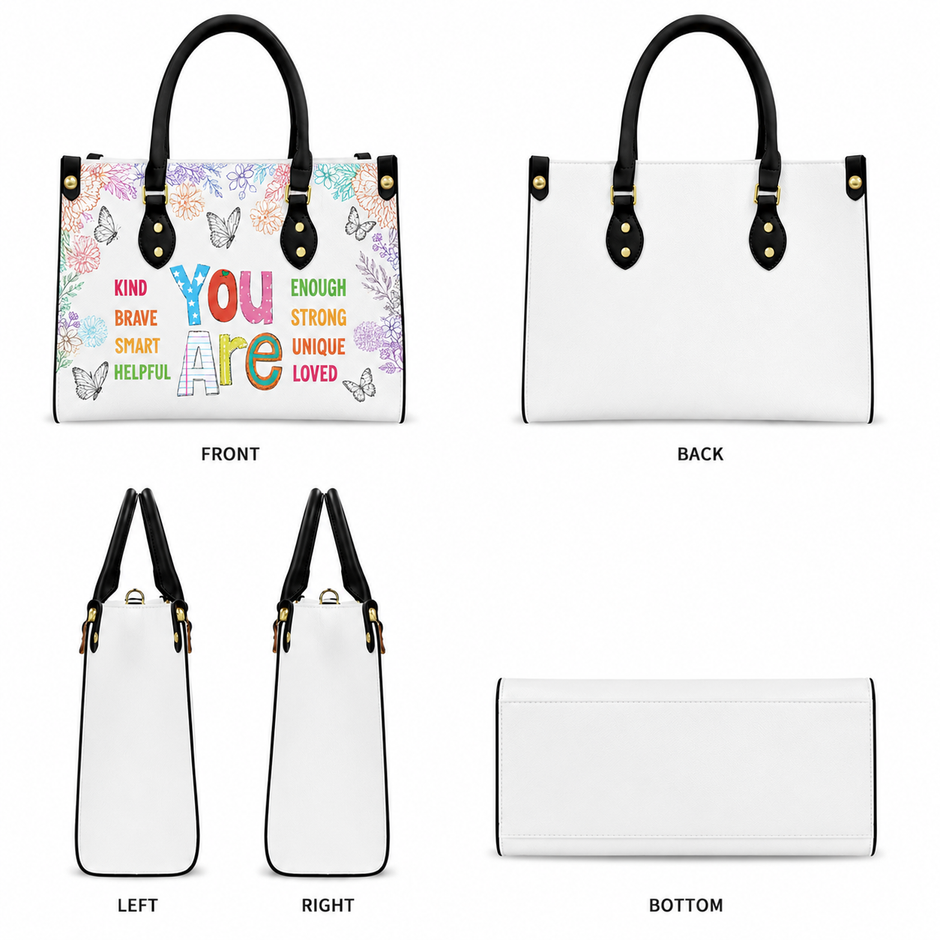 You Are Enough Inspirational Leather Handbag