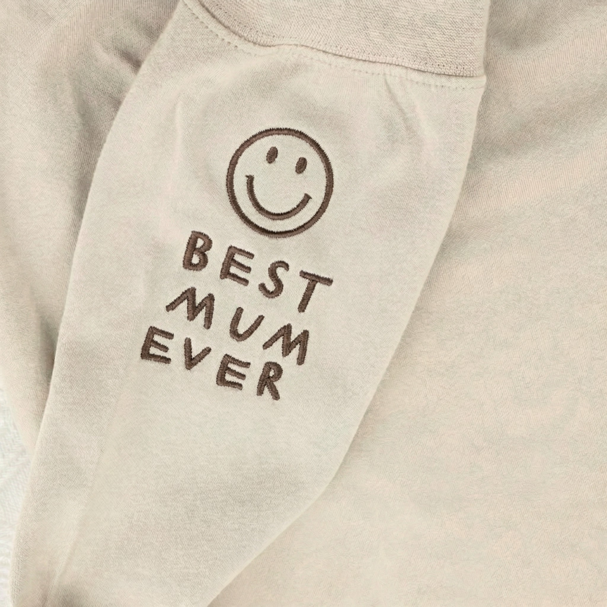 Personalized Handwriting Embroidered Sleeve Sweatshirt