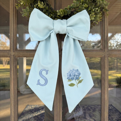 Personalized Wreath Sash Custom Name Door Bow