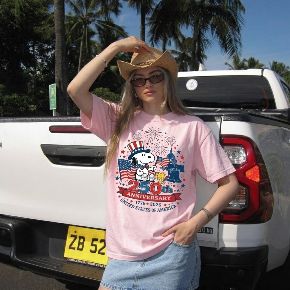 America 250th Anniversary Patriotic Dog T-shirt