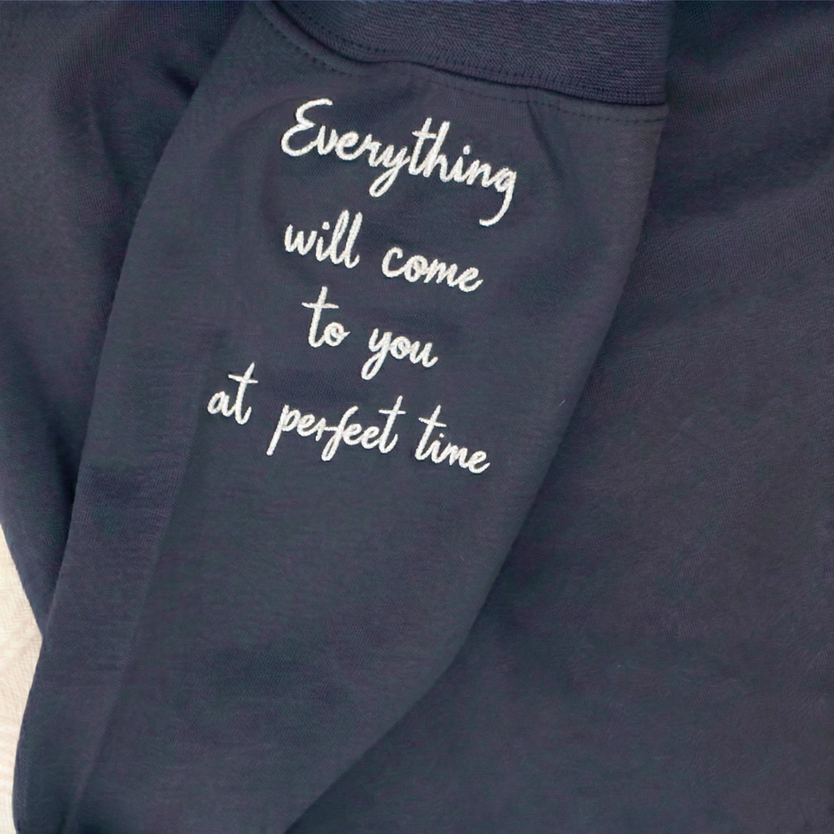 Personalized Handwriting Embroidered Sleeve Sweatshirt