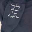 Personalized Handwriting Embroidered Sleeve Sweatshirt