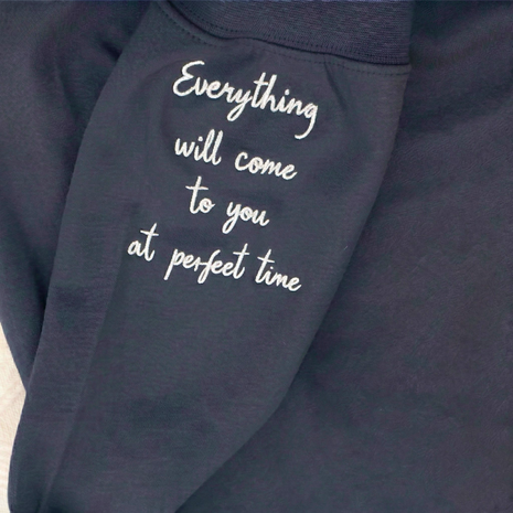 Personalized Handwriting Embroidered Sleeve Sweatshirt