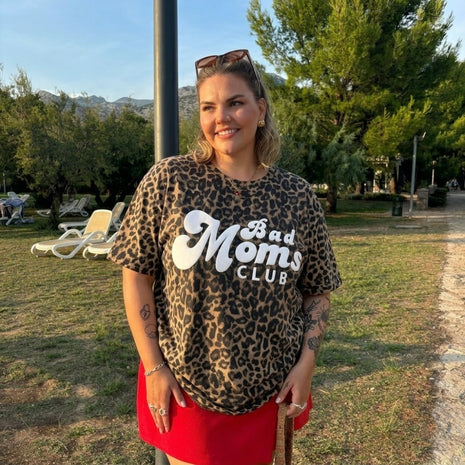 PUFF Bad Mom Club Leopard T-shirt
