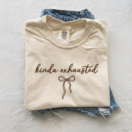 Embroidered Kinda Exhausted T-shirt