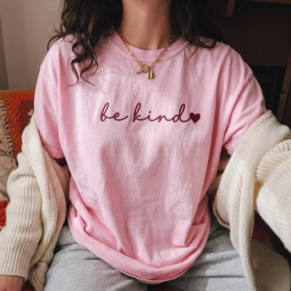 Embroidered Be Kind Comfort Colors T-shirt