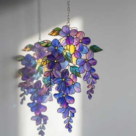 Purple Wisteria Acrylic Suncatcher Window Decor