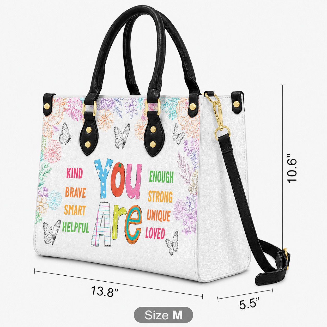 You Are Enough Inspirational Leather Handbag