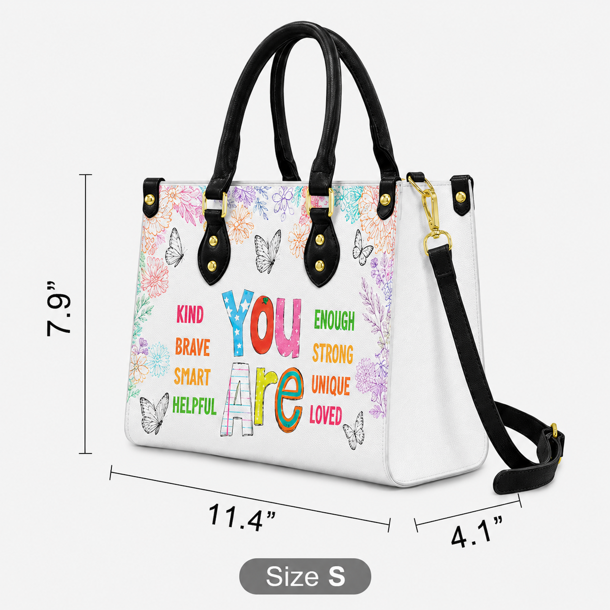 You Are Enough Inspirational Leather Handbag