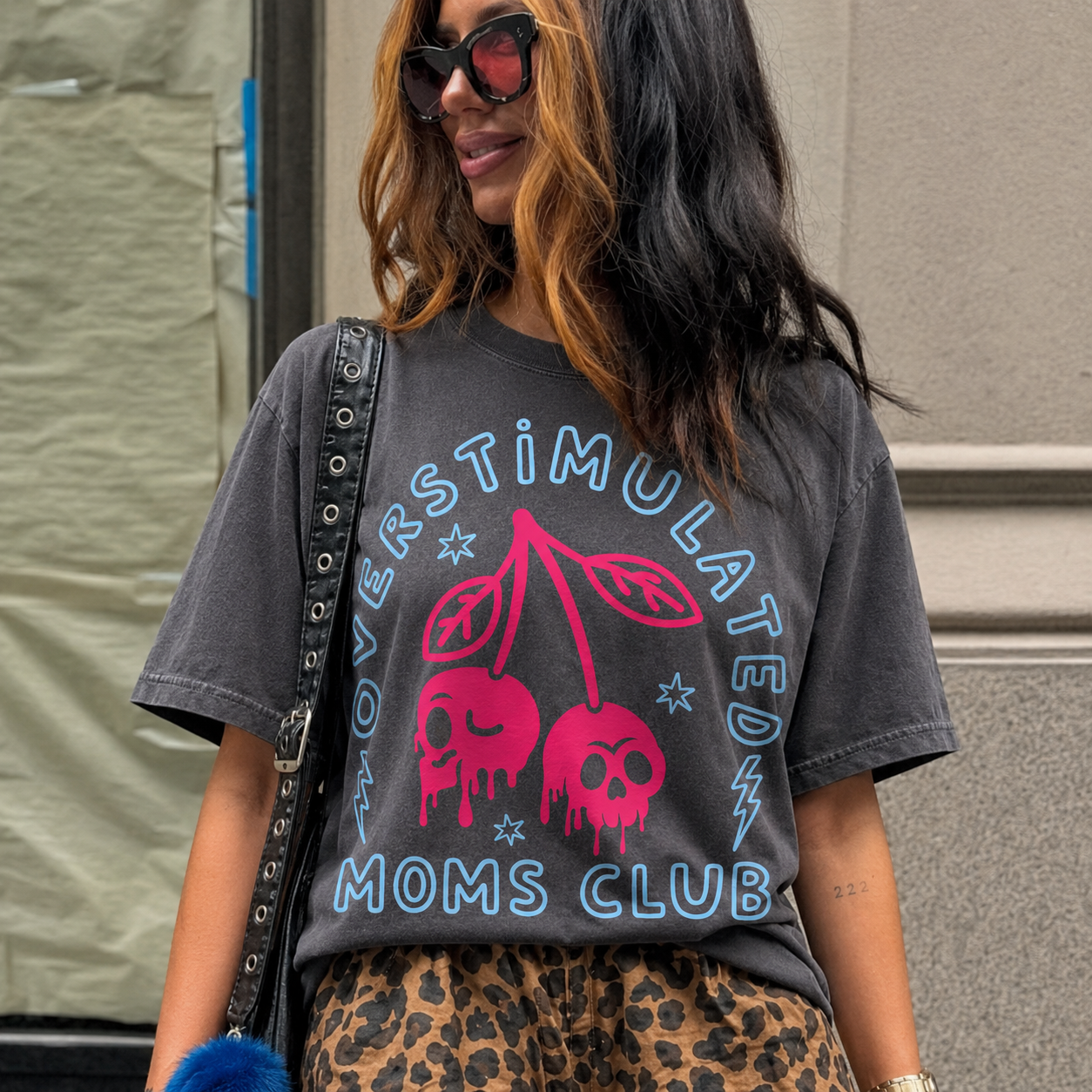 Overstimulated Moms Club Cherry T-Shirt