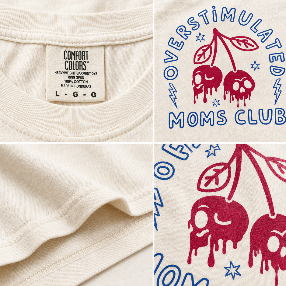 Overstimulated Moms Club Cherry T-Shirt