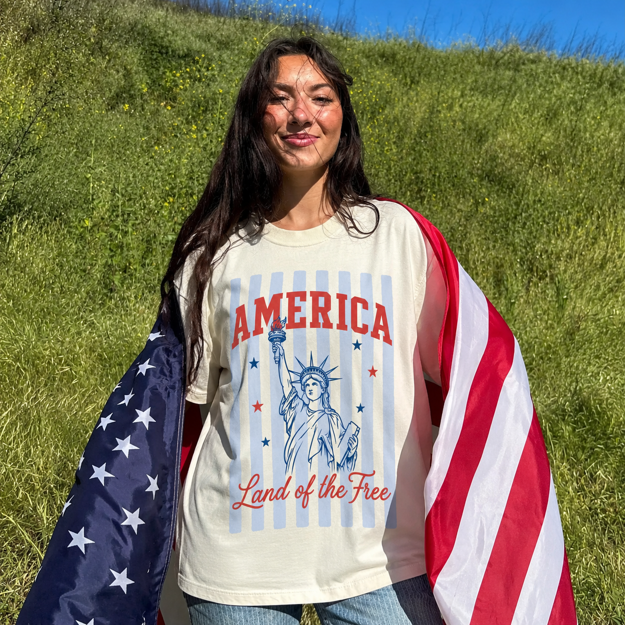 America Land of the Free Patriotic T-Shirt