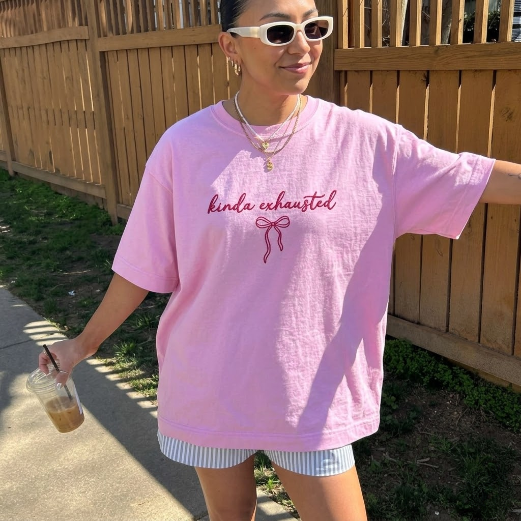Embroidered Kinda Exhausted T-shirt