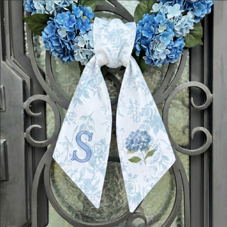 Personalized Wreath Sash Custom Name Door Bow