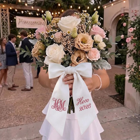 Personalized Embroidered Prom Bouquet Sash