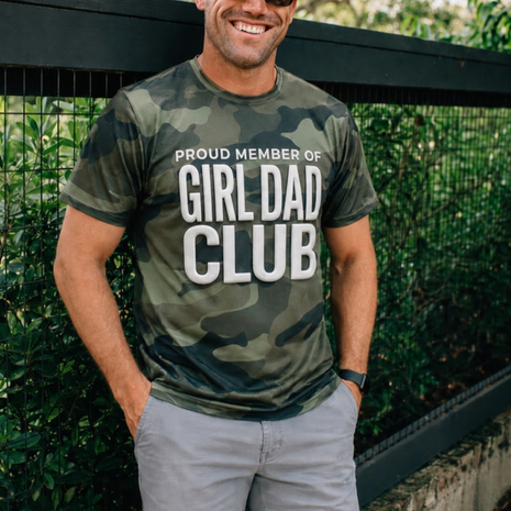 PUFF Camo Girl Dad Club T-shirt