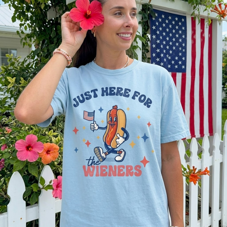 Just Here For the Wieners T-shirt