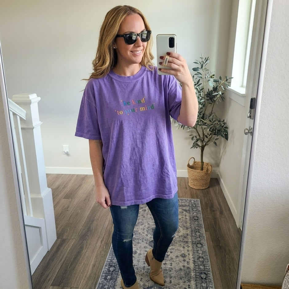 EMBROIDERED Be Kind To Your Mind T-shirt
